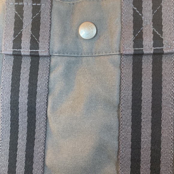 Hermes Small PM Canvas Tote/ Hand Bag Fourre-tote, Gray & Black - Picture 15 of 15